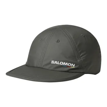 SALOMON Recycled Polyester Baseball Caps Unisex Black Gray
