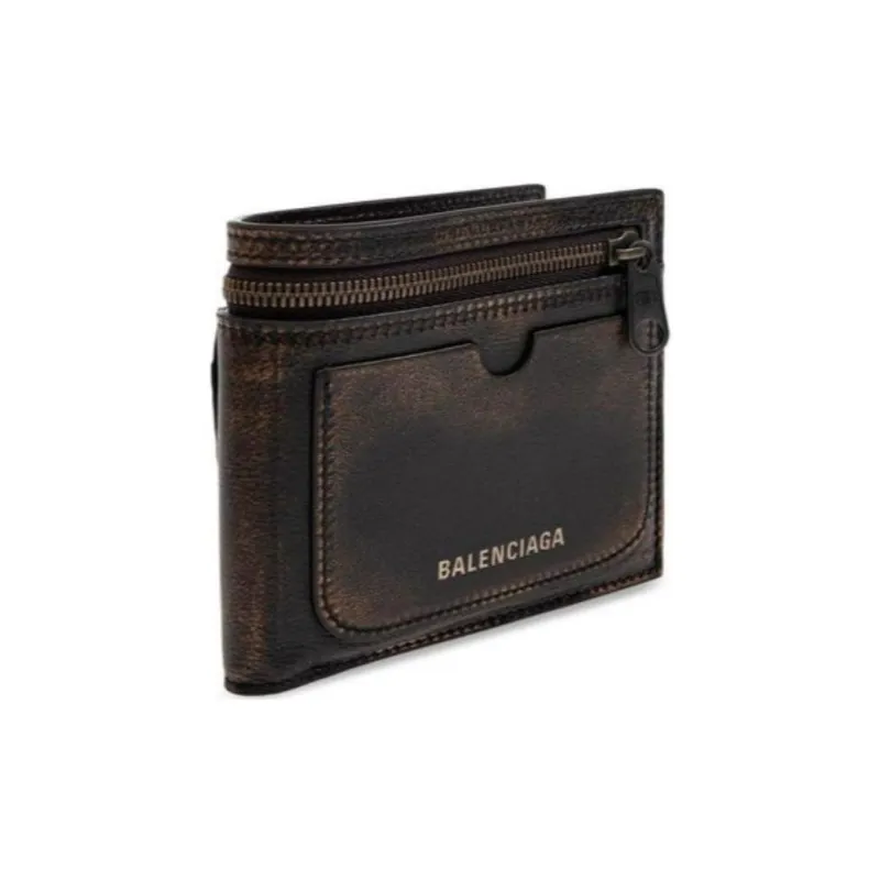 Balenciaga Vintage Effect Bifold Wallet-1
