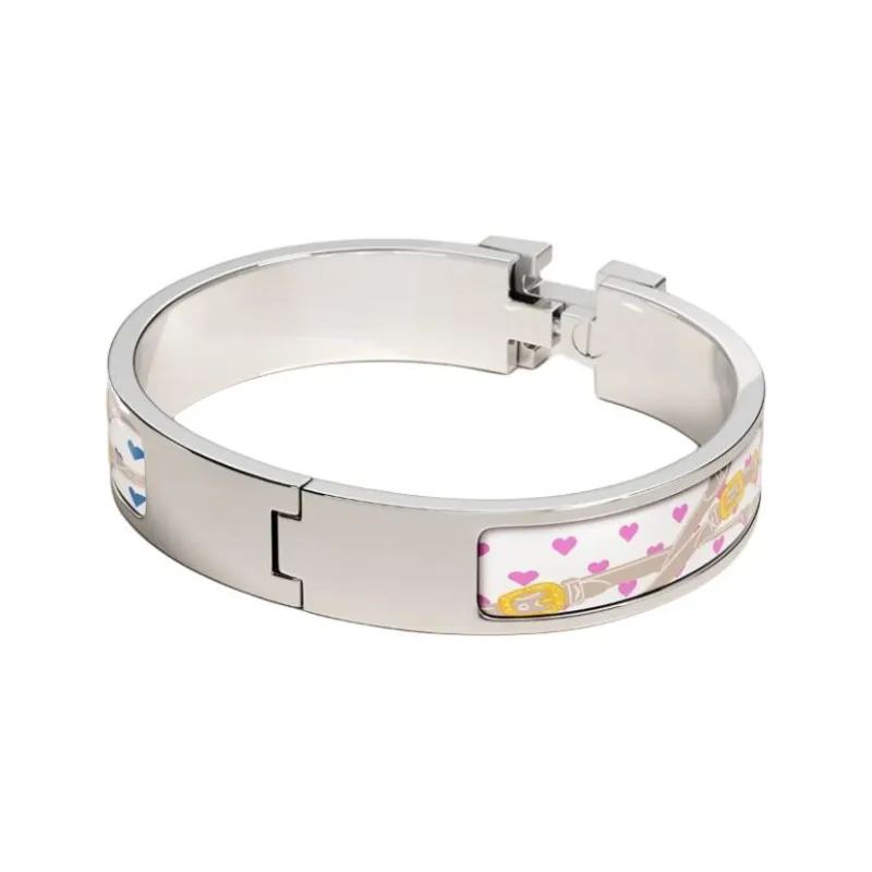 HERMES Palladium Bangles Women's White-1
