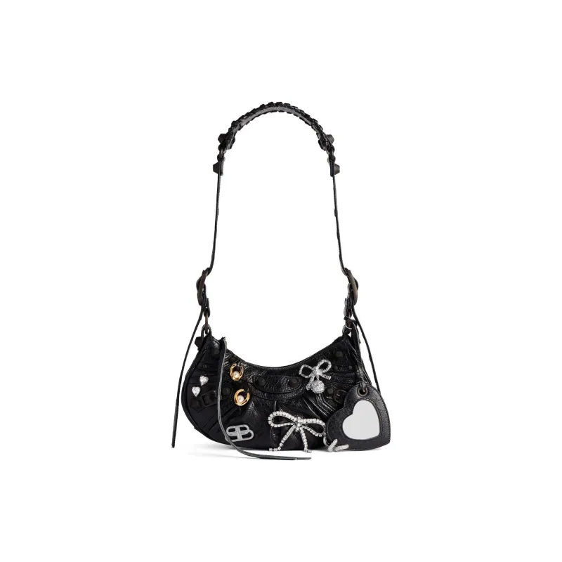Balenciaga Lambskin Shoulder Bag XS Women's Black-0