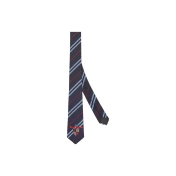 FENDI Striped Crest Embroidered Tie