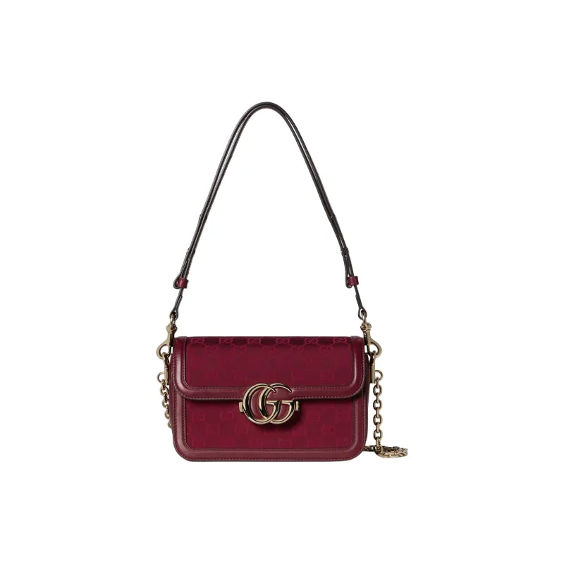 GUCCI Canvas Shoulder Bag Small Size Women's Red-1