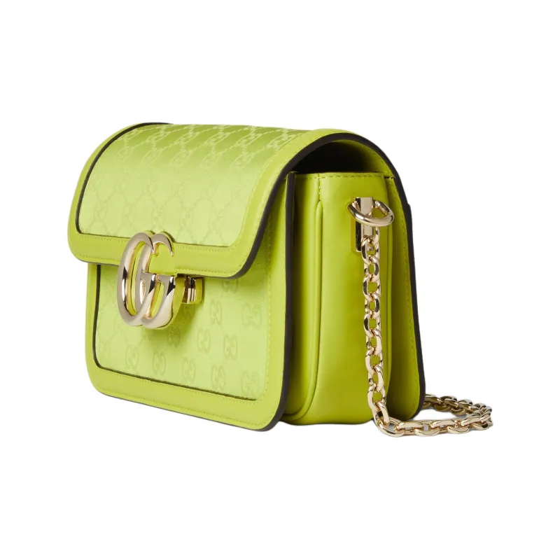 GUCCI Canvas Bag, Shoulder Bag Trumpets Women's Bright Green-2
