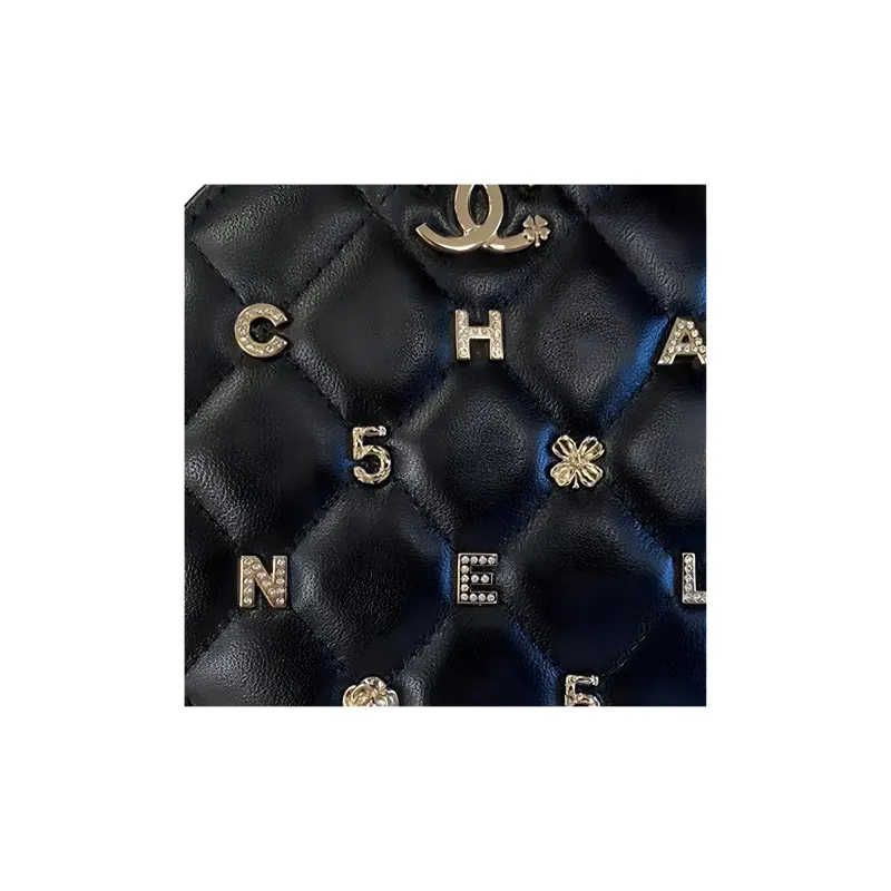 CHANEL Leather Round Bag, Shoulder Bag, Crossbody Bag Women's Black-4