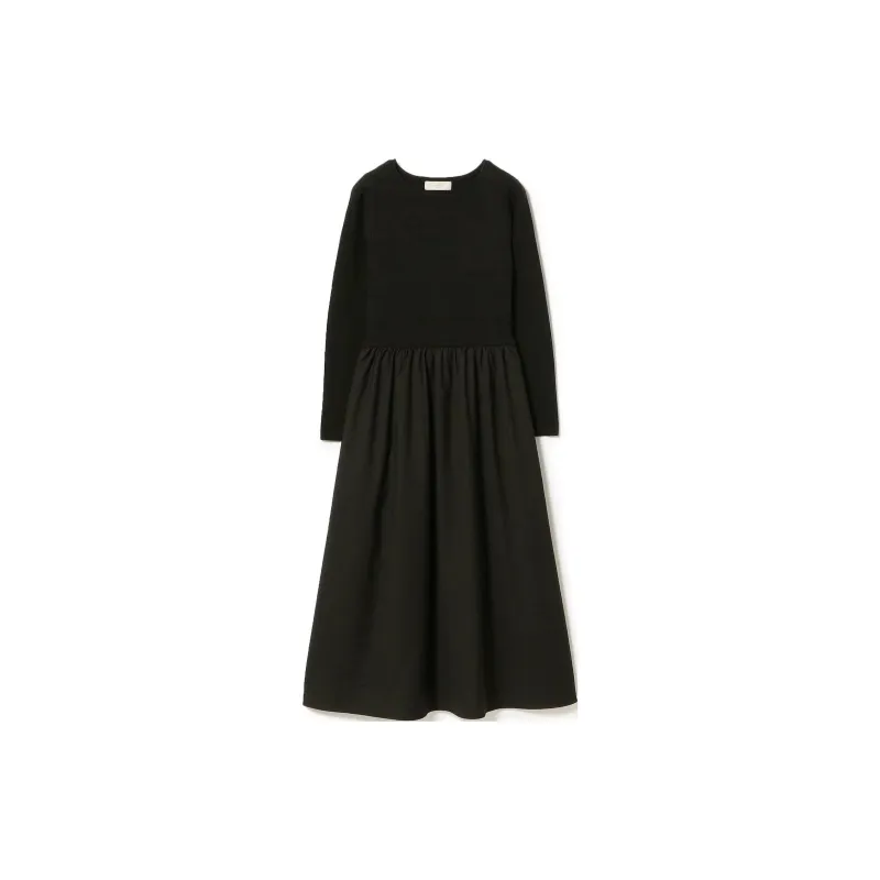 Beams Long Sleeved Dress Women's Black-1