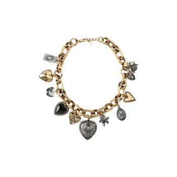 ZARA Metal Zinc Iron Epoxy Resin Glass Necklaces Women's Gold