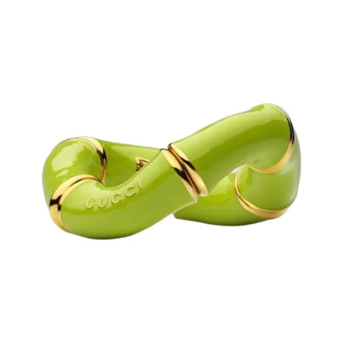 GUCCI Enamel Metal Aluminum Bangles Unisex Green