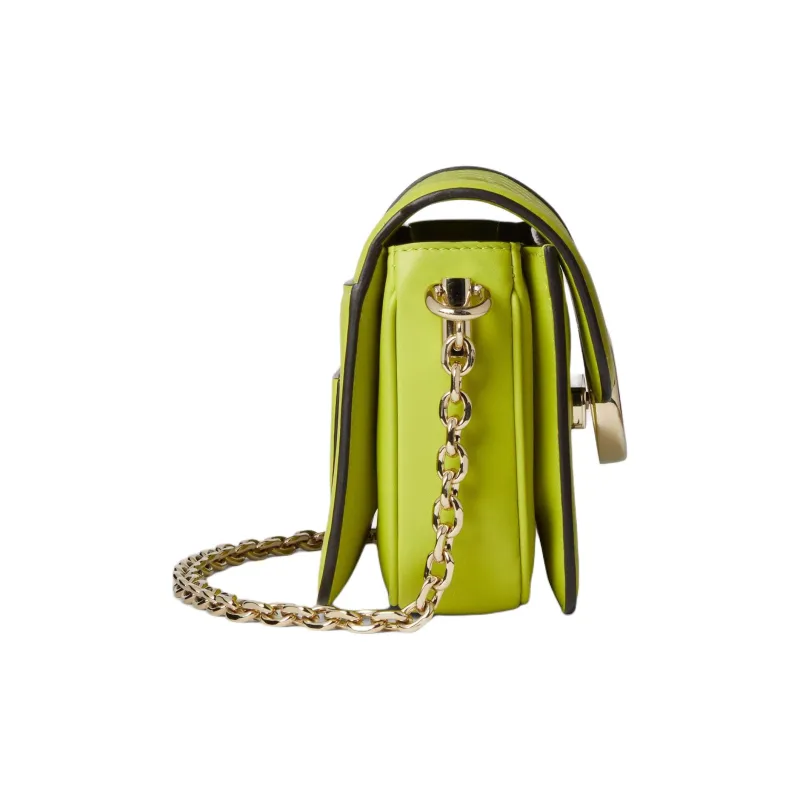 GUCCI Canvas Bag, Shoulder Bag Trumpets Women's Bright Green-3
