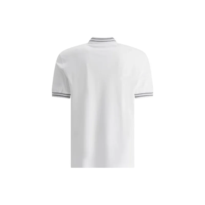 Brunello Cucinelli Logo Printed Short Sleeved Polo Shirt-1