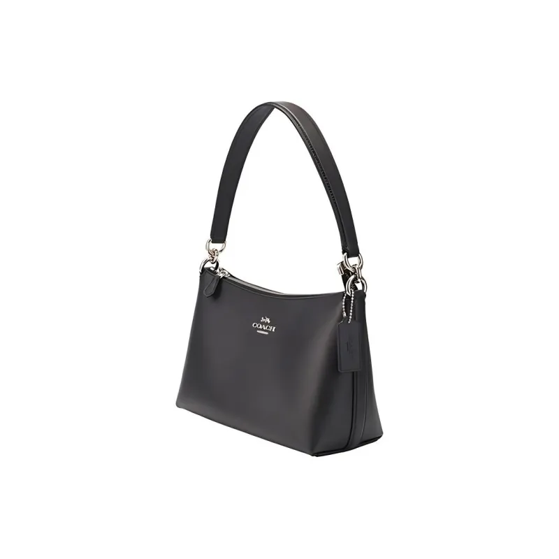 COACH Cow Leather Handbag Shoulder Bag One Shoulder Medium Size Women's Black-1