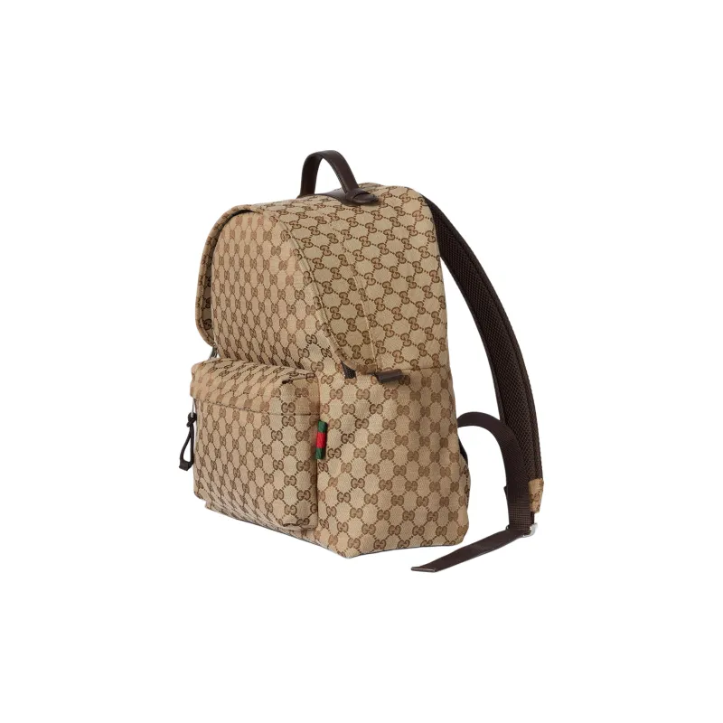 GUCCI Canvas Backpack Medium Size Men's Beige & Ebony-1