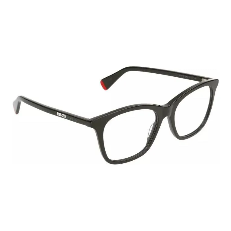 KENZO Cellulose Acetate Irregular Shape Eyeglass Frames Unisex Black-4