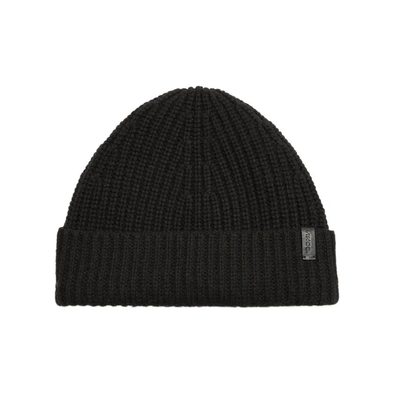 VINCE Cashmere Knitted Fabric Beanies Unisex Black-0