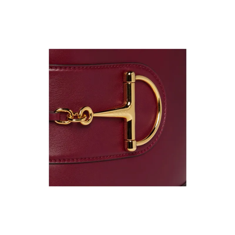 GUCCI Leather Shoulder Bag Mini Women's Red-6