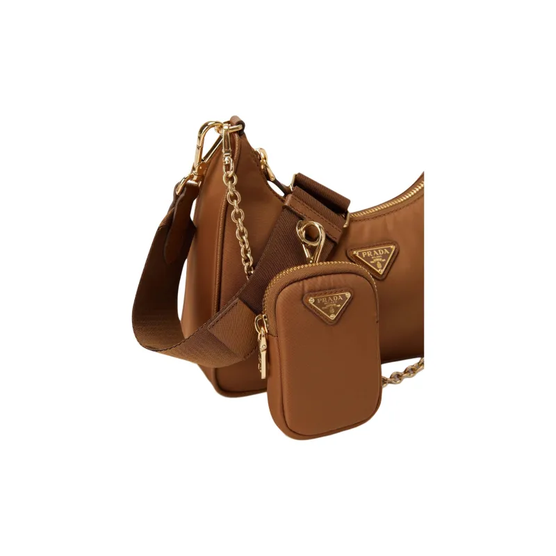 PRADA Re Edition Recycled Nylon Three in One Shoulder Bag Women's Brown-4