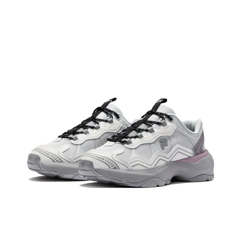FILA FUSION Anti-Slip Wear-Resistant Low-Top Casual Shoes Women's Gray White-1