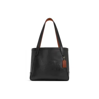 COACH Leather Tote Bag Shopping Bag Handbag Shoulder Bag Large Size Women's Black