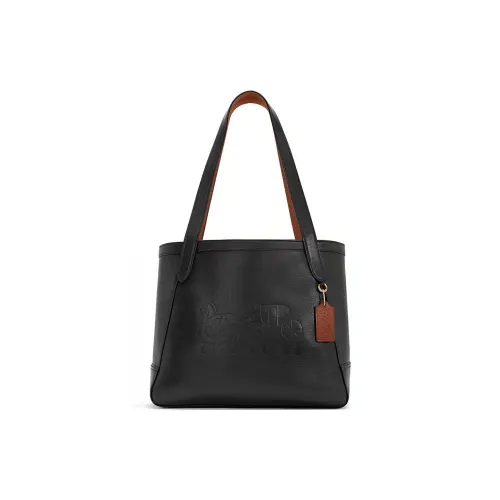COACH Leather Tote Bag Shopping Bag Handbag Shoulder Bag Large Size Women's Black