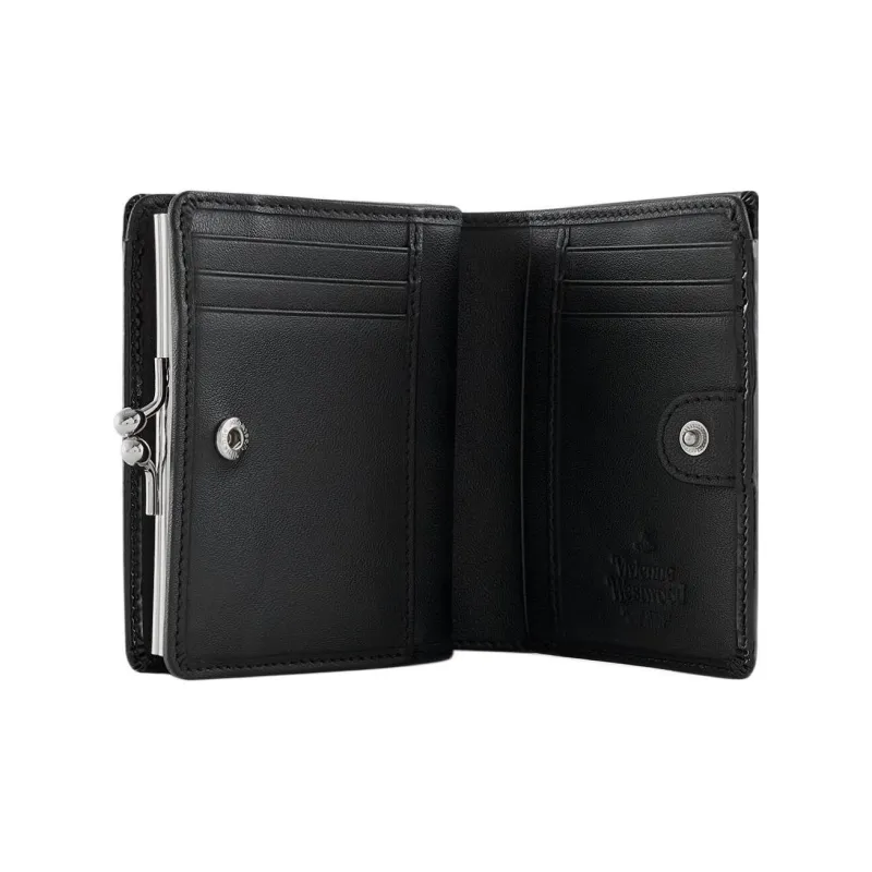 Vivienne Westwood Cow Leather Card Holder Wallet Women's Black-2
