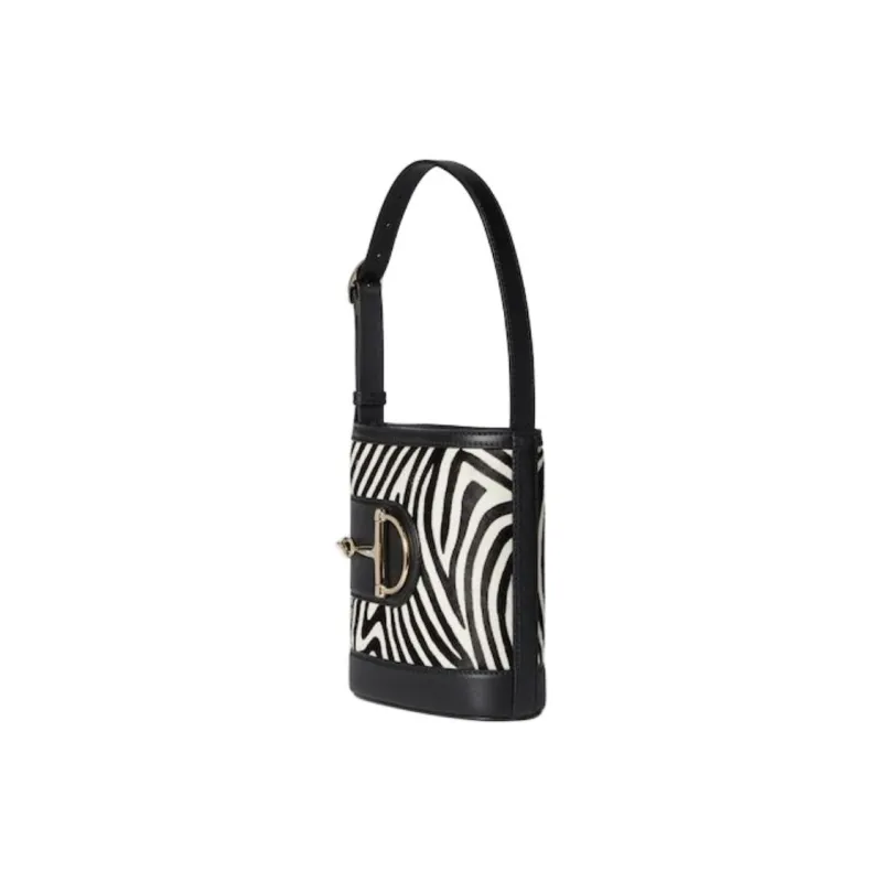 GUCCI Cow Leather Bucket Bags Shoulder Bags Mini Women's Black White-2
