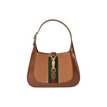 GUCCI Jackie 1961 Suede Shoulder Bag Handbag Small Size Women's Brown