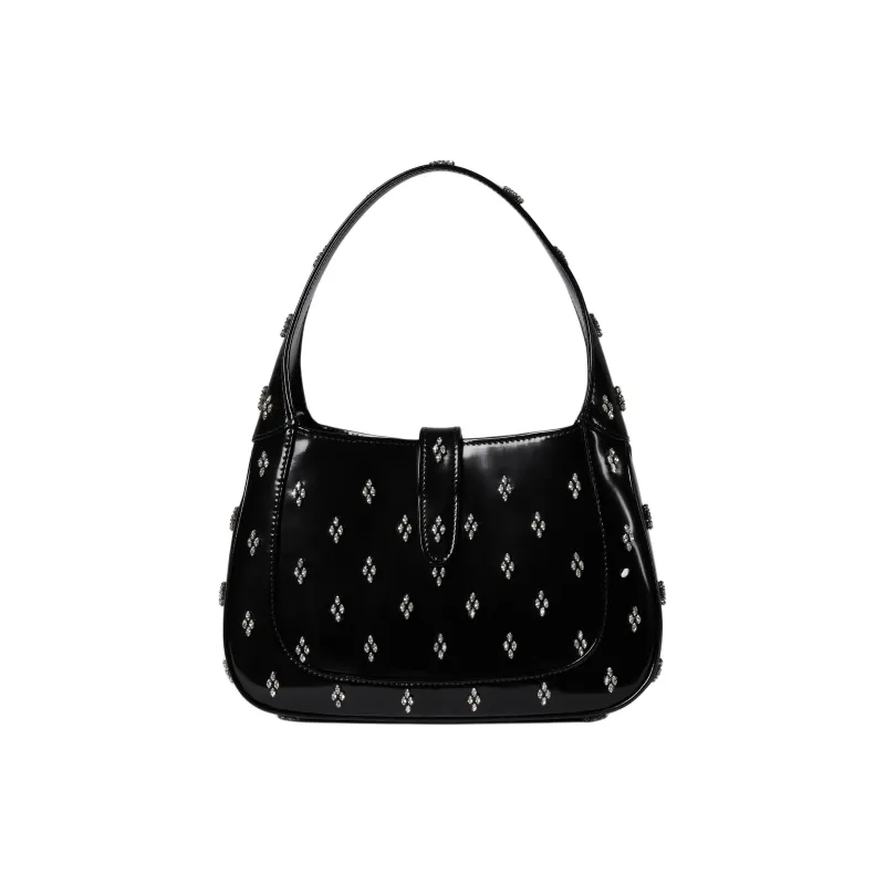 GUCCI Jackie 1961 Leather One Shoulder Handbags Small Size Women's Black-3