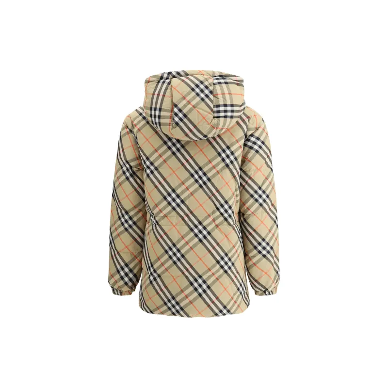 Burberry Checked Hooded Reversible Down Jacket-2