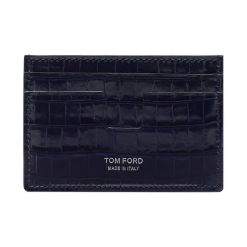 TF Leather Card Holder Men's Dark Blue