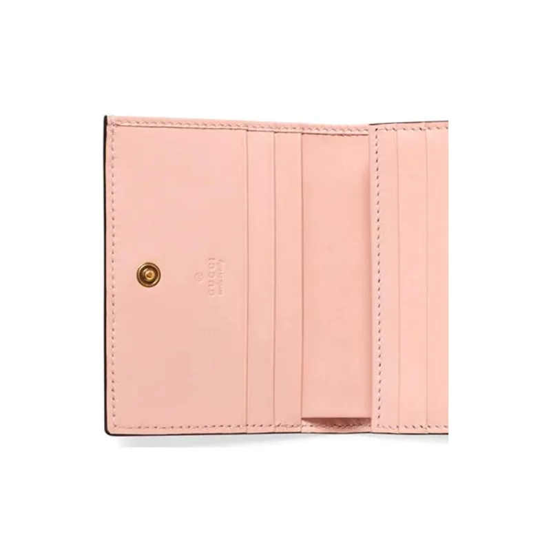 GUCCI Leather Wallets Card Holders Women's Pink-6