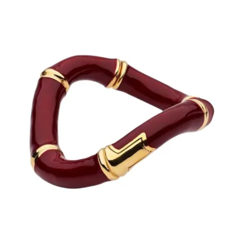 GUCCI Enamel Metal Brass Bangles Unisex Red