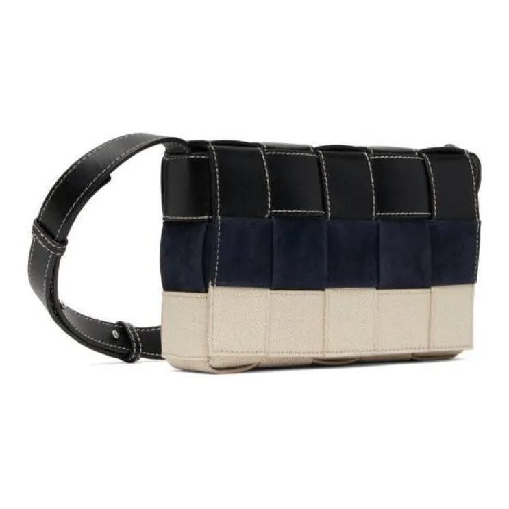 Bottega Veneta Calfskin Shoulder Bag Men's Blue & White-1