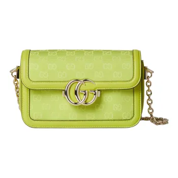 GUCCI Canvas Canvas Bag Shoulder Bags Small Size Women's Bright Green