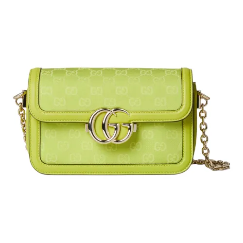 GUCCI Canvas Canvas Bag Shoulder Bags Small Size Women's Bright Green