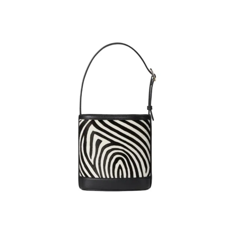 GUCCI Cow Leather Bucket Bags Shoulder Bags Mini Women's Black White-4