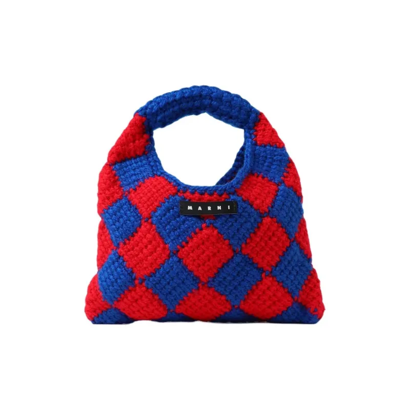 MARNI Acrylic With Cow Leather Handbag Kids' Red/Blue-1