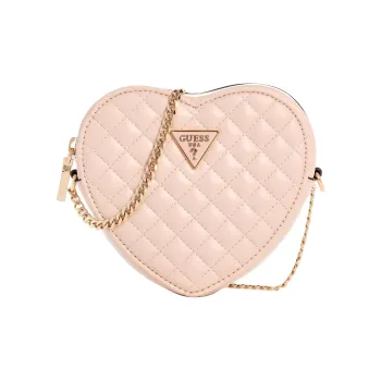 GUESS Litchi Grain Artificial Leather Handbag Shoulder Bag Crossbody Bag Regular Women's Light Pink