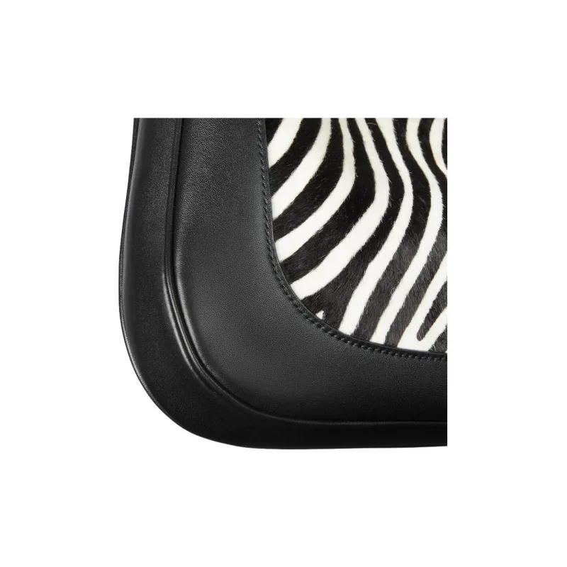 GUCCI Jackie 1961 Calf Hair Handbag, Shoulder Bag Trumpets Women's Black & White-6