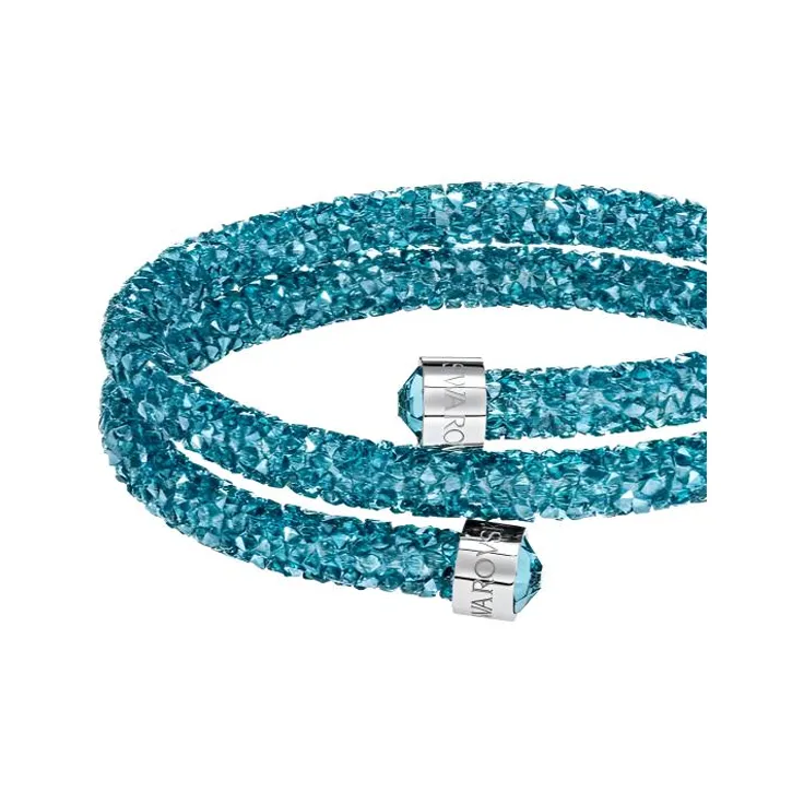 Swarovski Stainless Steel Crystal Stone Bangles Women's Aqua Green-1