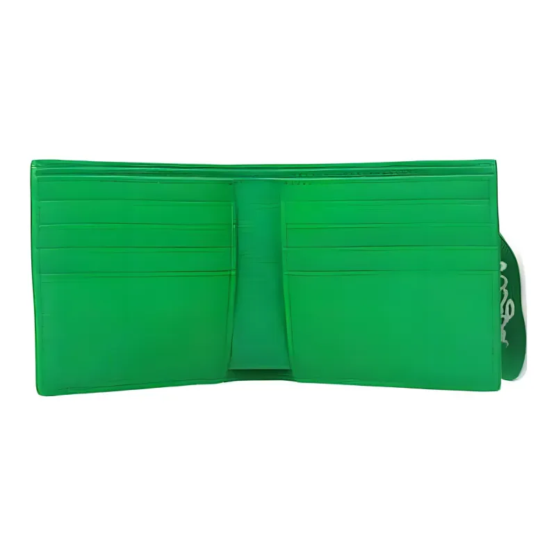 Bottega Veneta Elastic Band Bi fold Card Case Green / White-2