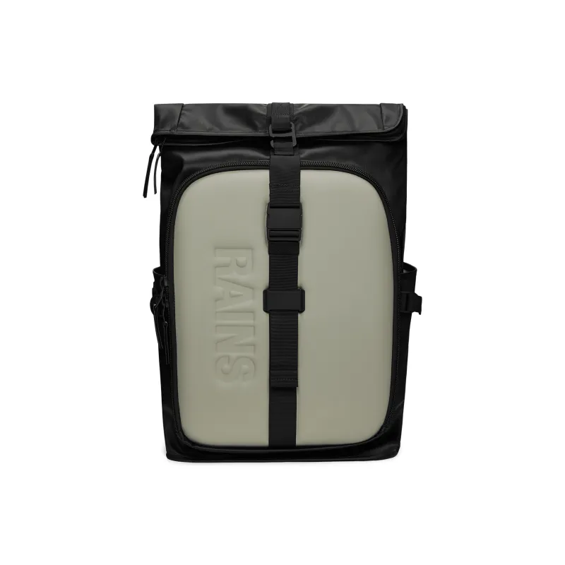 Rains Polyester Backpack Unisex Black/Green/Brick Orange-9