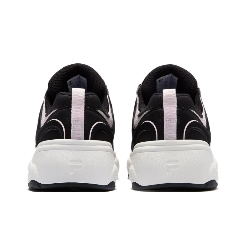 FILA FUSION WINDROUND DX Dancing Longboard Shoes Slip-Resistant Low-Top Skateboard Shoes Women's Black White-4