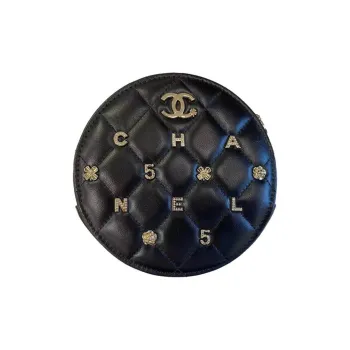 CHANEL Leather Round Bag, Shoulder Bag, Crossbody Bag Women's Black