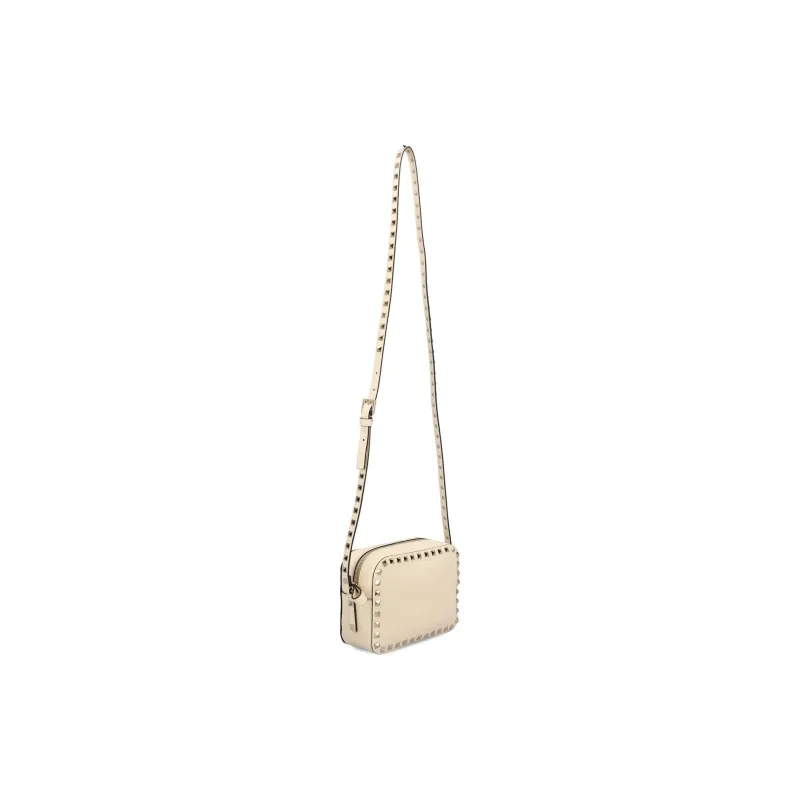 Valentino Leather Shoulder Bag Crossbody Bag Women's Cream White-2