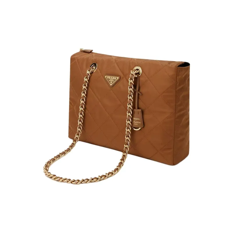 PRADA Re Edition Recycled Nylon Parachute Bag, Tote Bag, Shopping Bag, Shoulder Bag Large Size Women's Brandy Brown-1