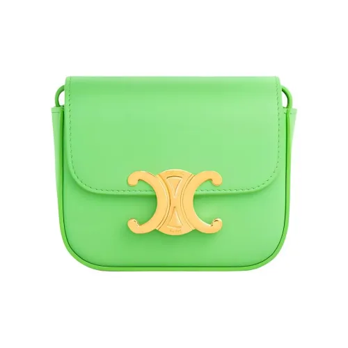 celine moyen Smooth Cow Leather Handbag Shoulder Bag Crossbody Bag Mini Women's Bright Green