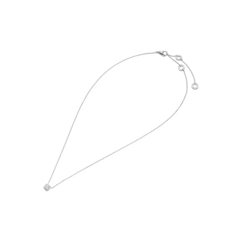 BVLGARI 18K White Gold Plated Target Diamond Necklaces Unisex Silver-1