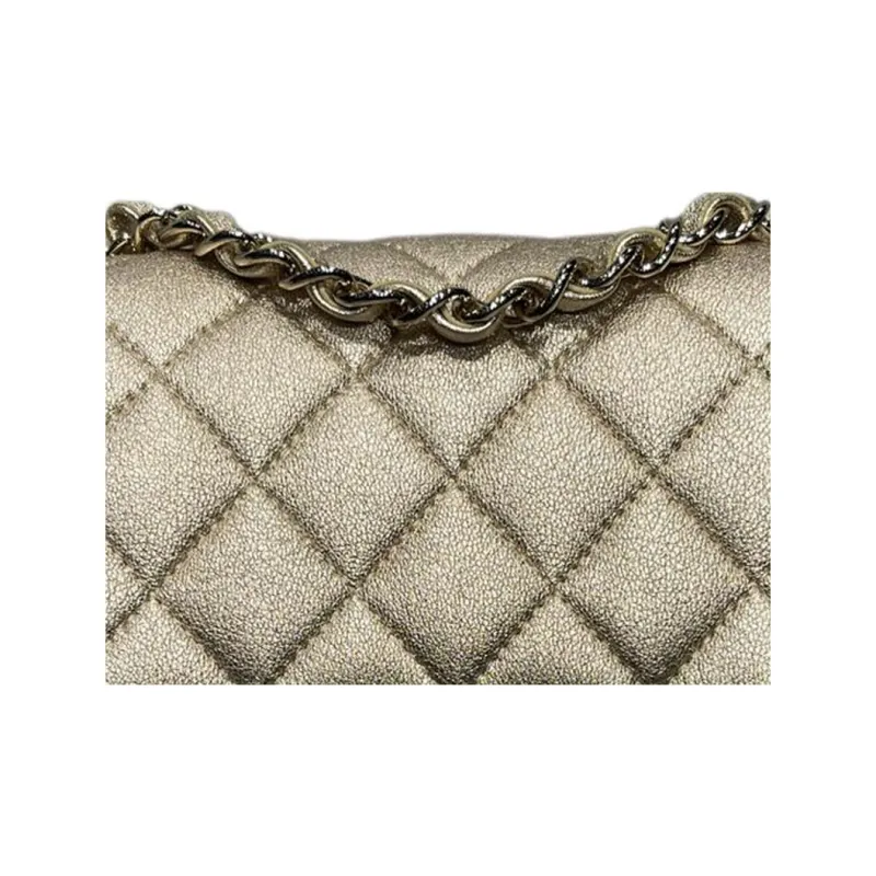 CHANEL Classic Flap CF Sheepskin Shoulder Bag, Crossbody Bag Mini Women's Gold-2