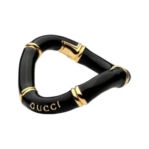 GUCCI Enamel Metal Brass Bangles Unisex Black