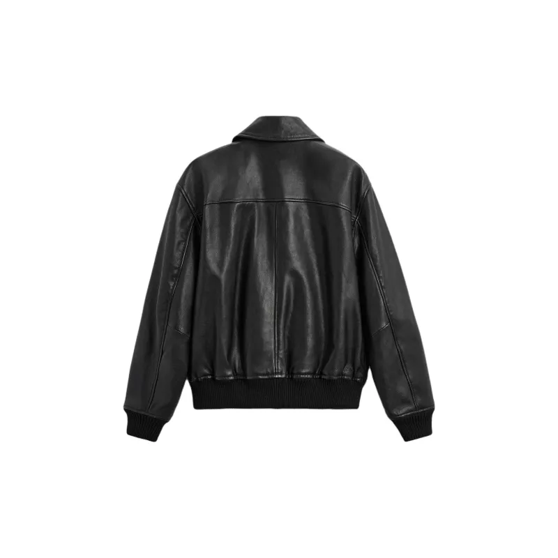 ZARA Leather Jacket Men's Black-1