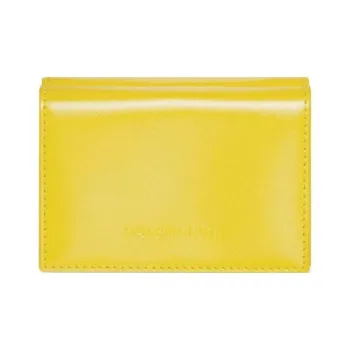 Balenciaga Calfskin Card Holder Wallet Men's Yellow
